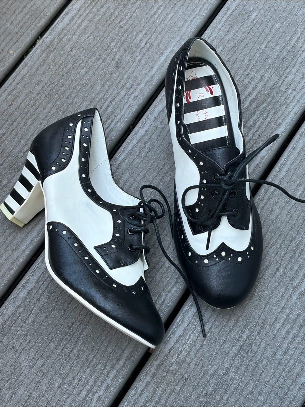 Lola Ramona Ava Two Tone Black White Pumps Shoes Size EU  38 7.5us EC